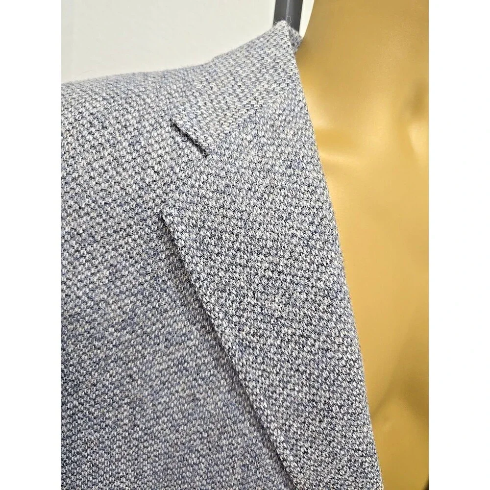 Shefford Anderson Little Wool Blue Tweed Blazer 44R Mens Elbow Patch Classic USA